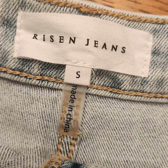 NEW Risen Kayden Distressed Denim Cut Off Shorts Pink Sequin Pockets Size Small - Picture 6 of 8